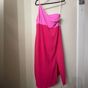 Petal & Pup one strap pink midi dress